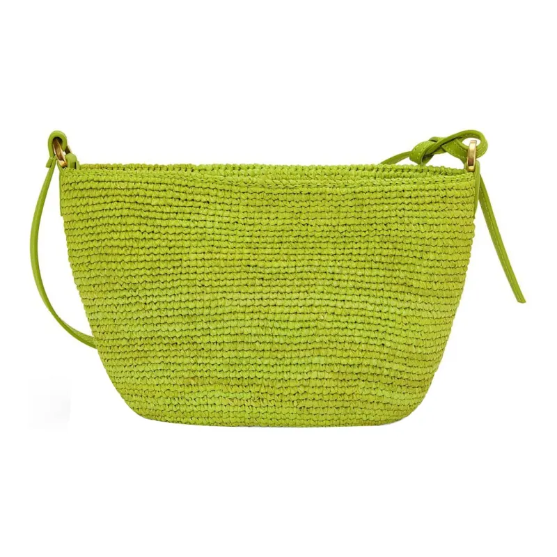 LOEWE Slit Raffia Fiber Cow Leather Shoulder Bag, Crossbody Bag Women's Grass Green-2