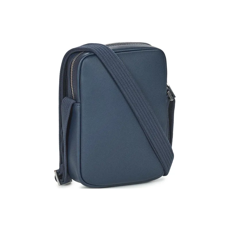 LACOSTE Recycled Canvas With Polyurethane Shoulder Bag, Crossbody Bag Men's Blue-1