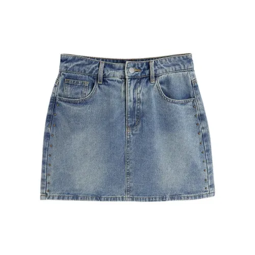 Love to serve Denim Short Skirts Women's Blue