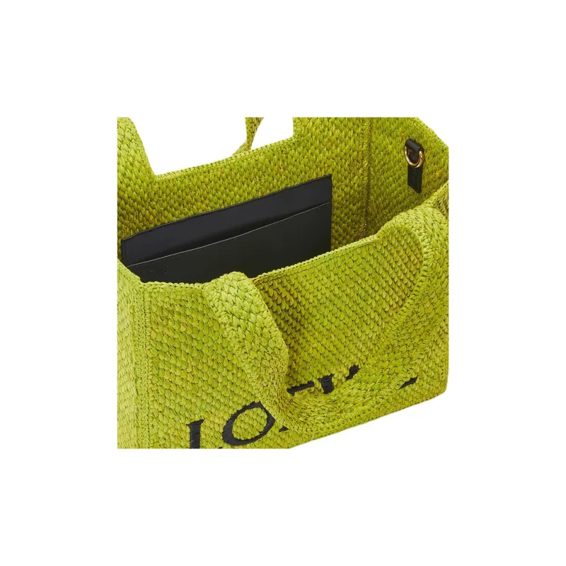 LOEWE Font Tote Raffia Shoulder Bag, Crossbody Bag, Handbag Medium Size Women's Pasture Green-6