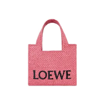 LOEWE Font Tote Raffia Tote Bag, Shopping Bag, Shoulder Bag, Crossbody Bag, Handbag Mini Women's Pink