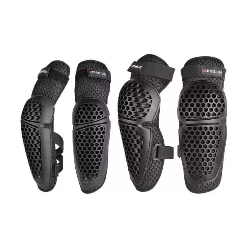 VOERH Motorcycle Protective Gears 3D Mesh Fabric PU Unisex Elbow Protector Knee Protector-4