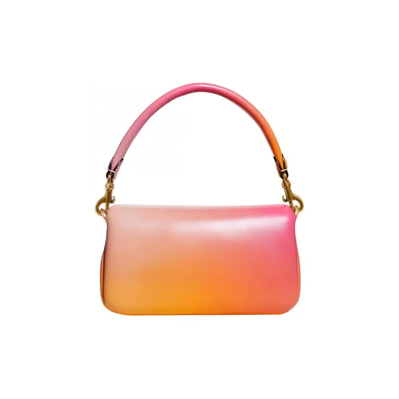 COACH Pillow Leather Shoulder Bag Women's Pink & Orange-2