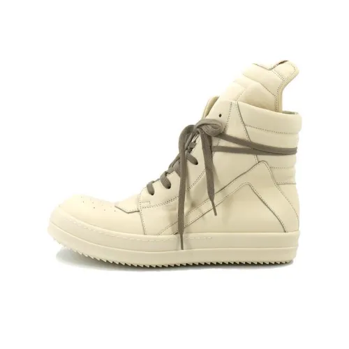 RICK OWENS Canvas Shoes Men High-Top Off White