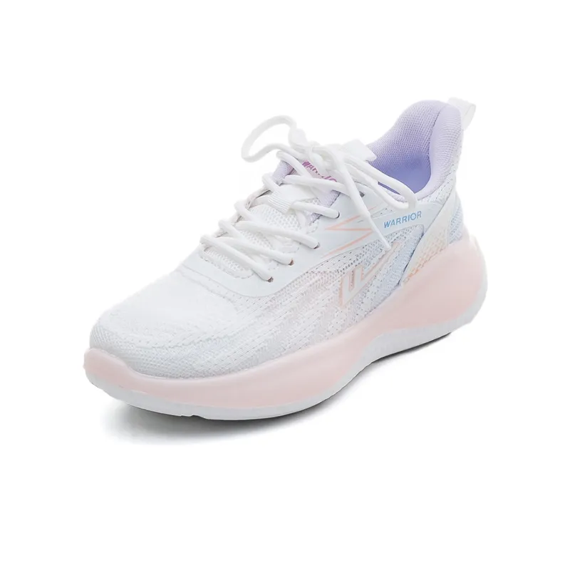 Warrior Lightweight And Breathable Low Top Casual Shoes Women's White Purple-2