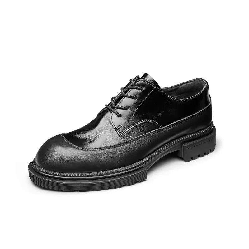 LEYGMENLG Men's Casual Shoes Men Low Top Black/Black & Coffee-4