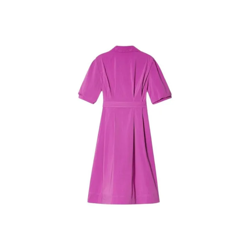 PSALTER Short Sleeved Dresses Women's Eggplant Purple-1