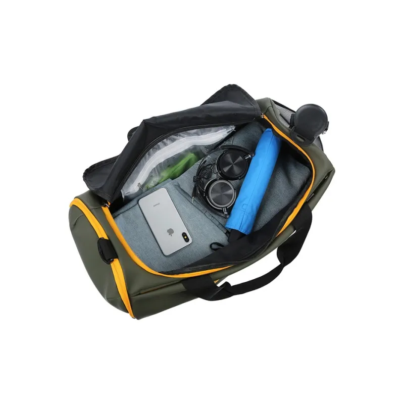 CMLZIUA Polyester Gym Bag Large Size Unisex Black/Yellow/Green-4
