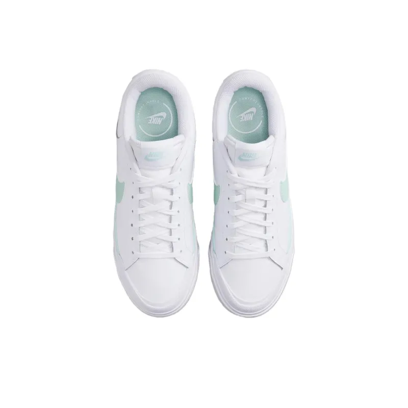 Nike Court Legacy Slip Resistant Cushioning Low Top Skateboard Shoes Women's White Green-3
