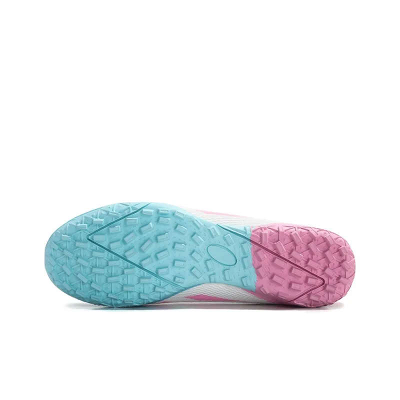 Jifffly Cushioned Anti Slip And Wear Resistant Lightweight Soccer Shoes Unisex White Blue Pink-5