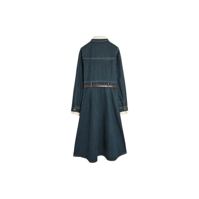 Love To Serve Long Sleeved Dress Women's Dark Blue-1