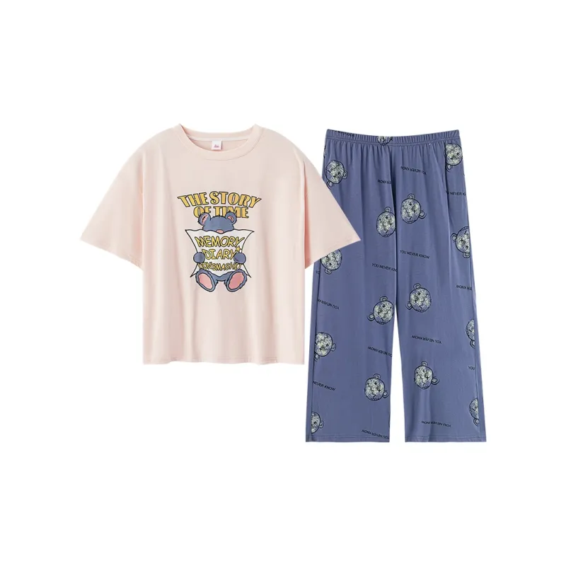Huggy Kissy Pajama Set Women's Shrimp Pink-0