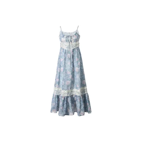 Udon House Slip Dresses Women's Blue