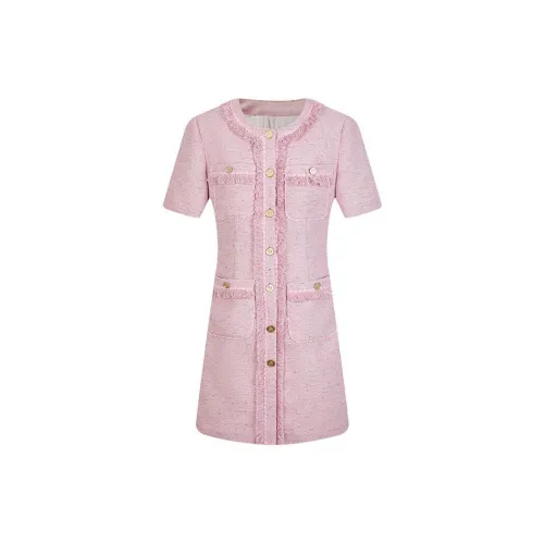 N ONE Short-Sleeved Dresses Women's Translucent Candy Pink