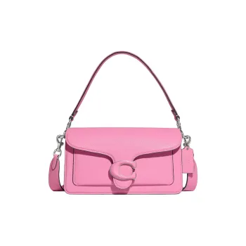 COACH Tabby Leather Hobo Bag Portable Crossbody Bag Shoulder Bag Women's Bright Pink