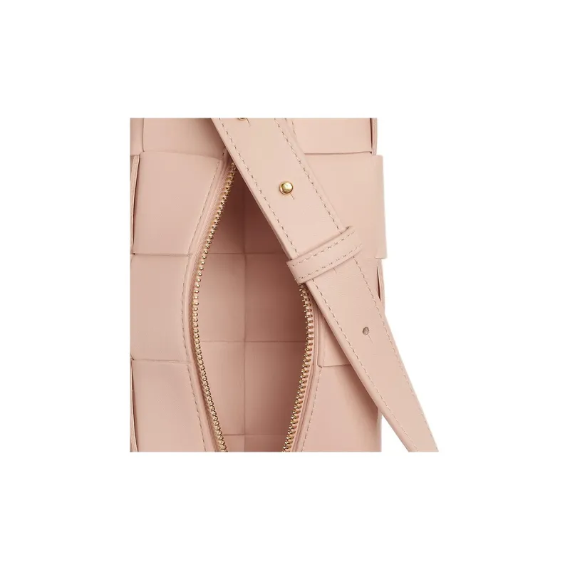 Bottega Veneta Brick CassetteIntrecciato Sheepskin Portable Crossbody Bag Shoulder Bag Women's Lotus Blossom Pink-3