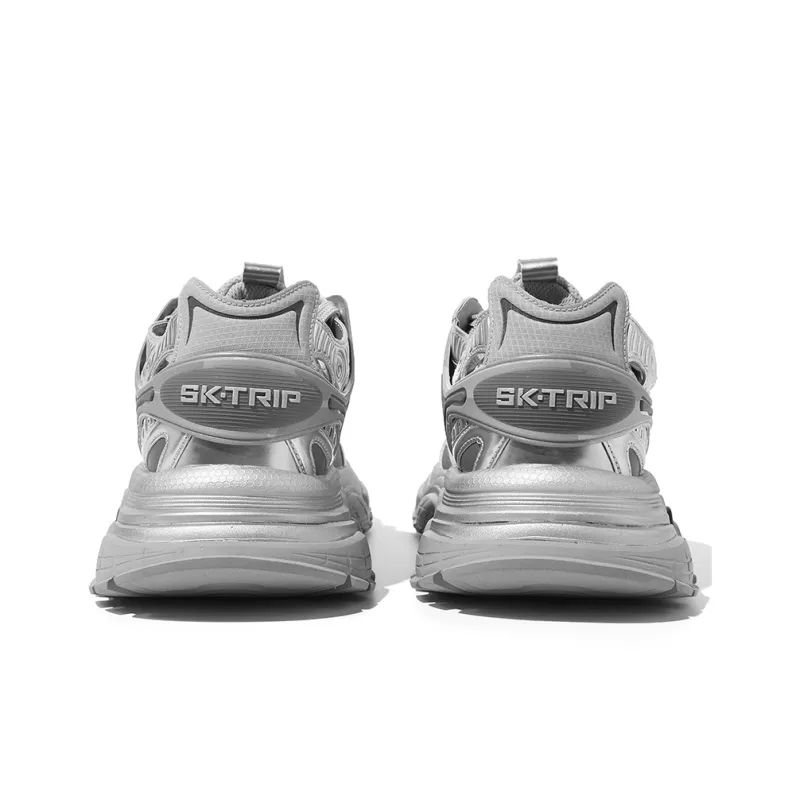 SK.TRIP Crossbow Series Chunky Sneakers Unisex Low Top Jet Black-4