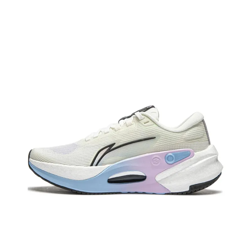 LINING Furious Rider 7.0 V2 Running Shoes Women's Low Top Ivory/Black/Sky Blue-0