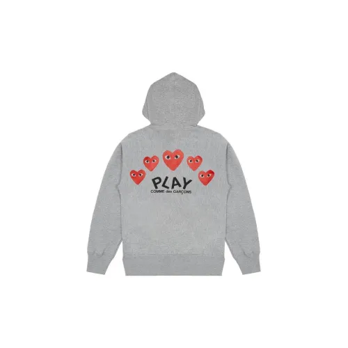 CDG Play Sweatshirts Unisex Top Gray