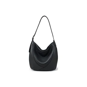 DISSONA Cow Leather Shoulder Bag, Crossbody Bag Small Size Women's Black/Brown/Ecru