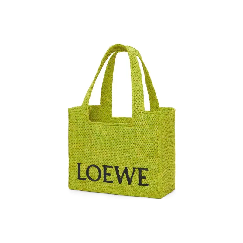 LOEWE Font Tote Raffia Shoulder Bag, Crossbody Bag, Handbag Medium Size Women's Pasture Green-1