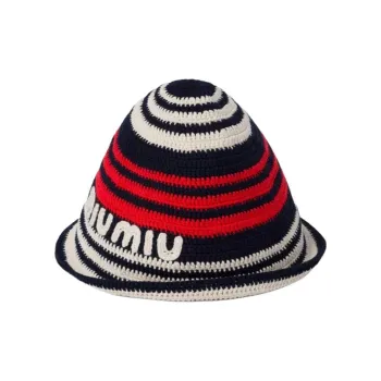 MIU MIU Logo-embroidered Crochet Bucket Hat