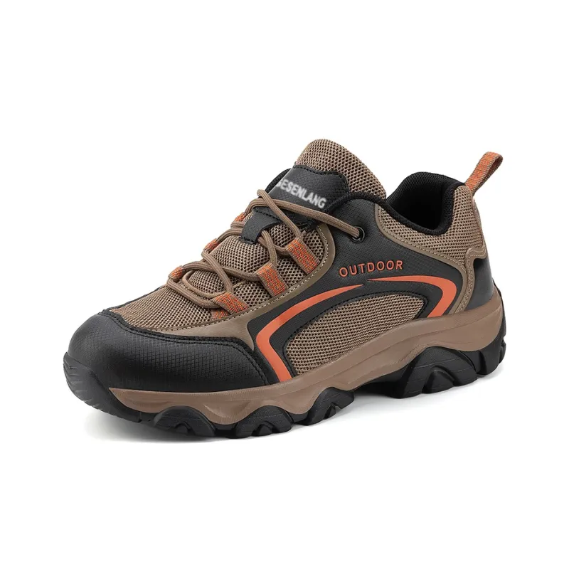 GESENLANG Cushioned Water Resistant Lightweight Coverage Low Top Trekking Shoes Men's Khaki-1