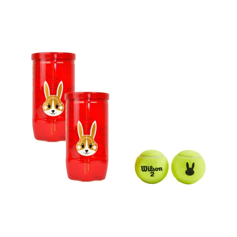 Wilson TOUR RABBIT 2 BALL ALL COURT SMU Tennis Balls Blend Wool Match Ball Competition-0