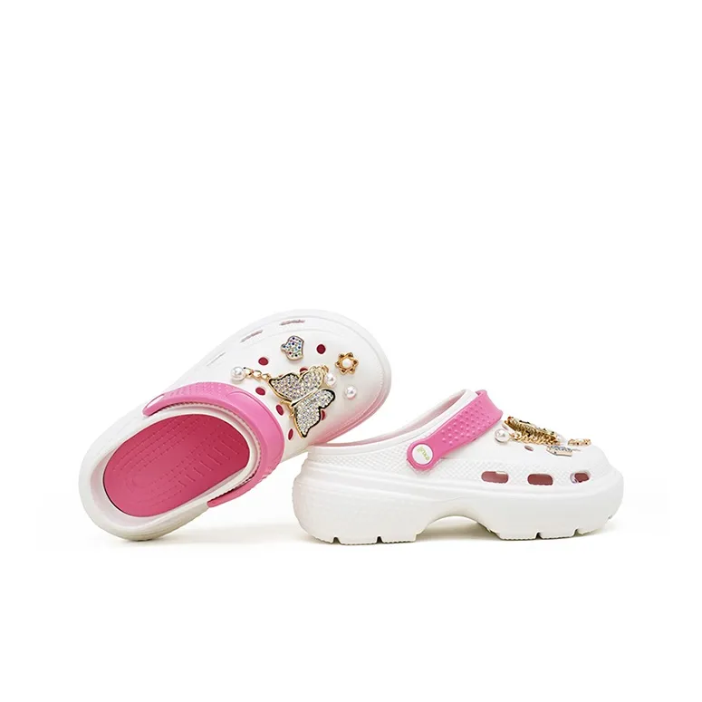 EXULL Q Clogs Women's White Rose-3