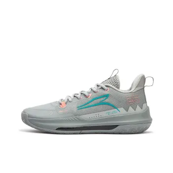 361° DVD Team Basketball Shoes Men Low Top Invisible Gray/Water Duck Cyan
