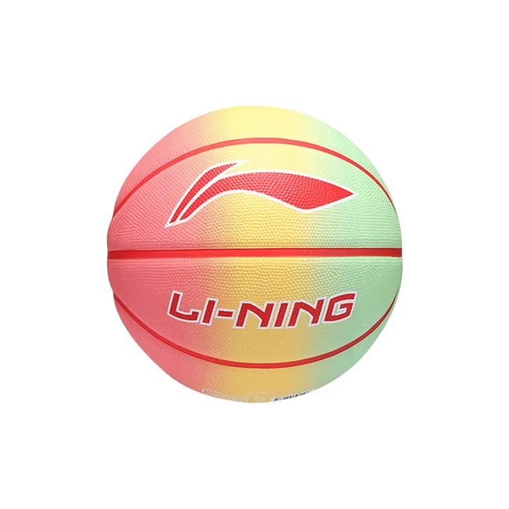 LiNing Rubber Basketball Cyan Yellow Red Size 5 Training Match Unisex-7