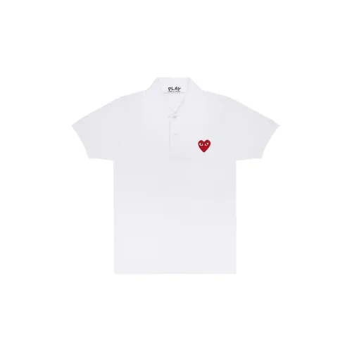 CDG Play Polo Shirts Unisex White