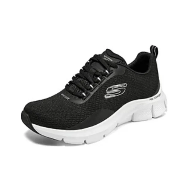 Skechers Flex Comfort Cushioning Anti-Slip And Wear-Resistant Low-Top Casual Running Shoes Women's Black White-2