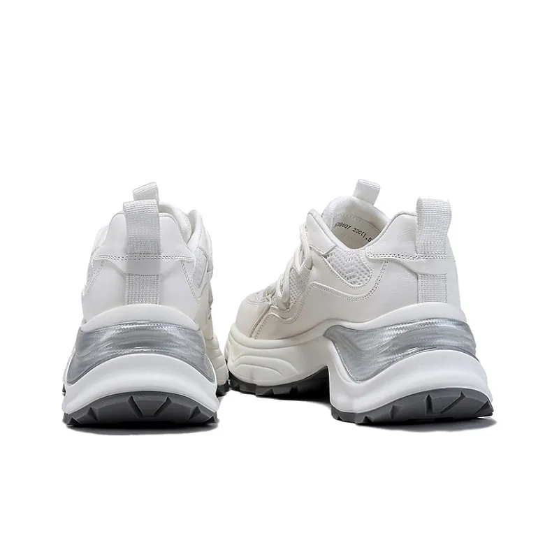 BELLALILY Anti-Slip And Wear-Resistant Height Increasing Low-Top Chunky Sneakers Women's-4
