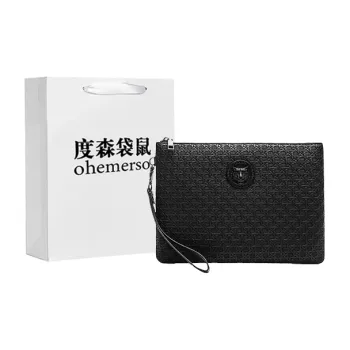 Dusen Kangaroo PU Clutch Men's Black