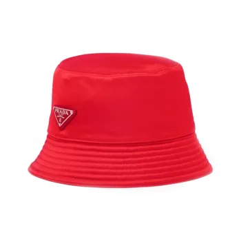 PRADA Cotton Bucket Hats Unisex Red