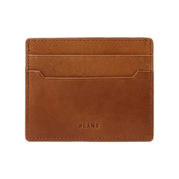 Beams Cow Leather Card Holder Regular Men's Brown