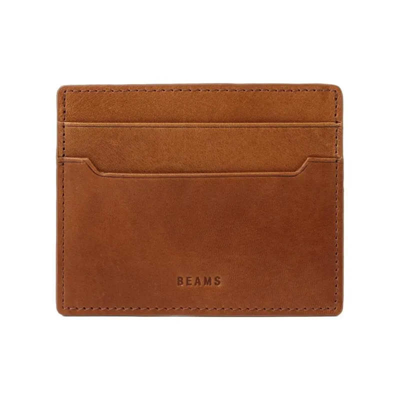 Beams Cow Leather Card Holder Regular Men's Brown-0