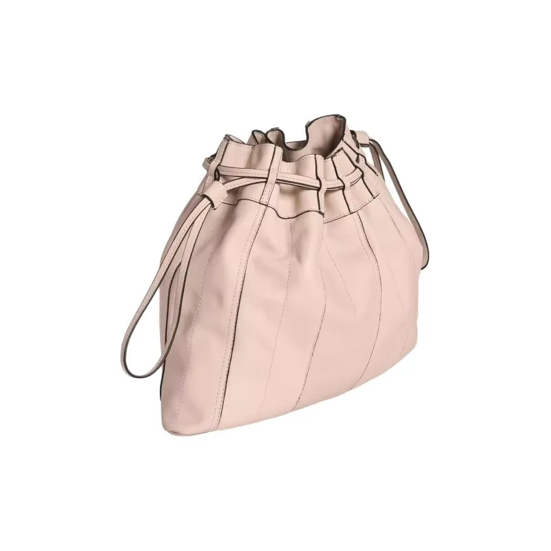 ZARA Cow Leather Bucket Bags Handbags Large Size Women's Ecru-1