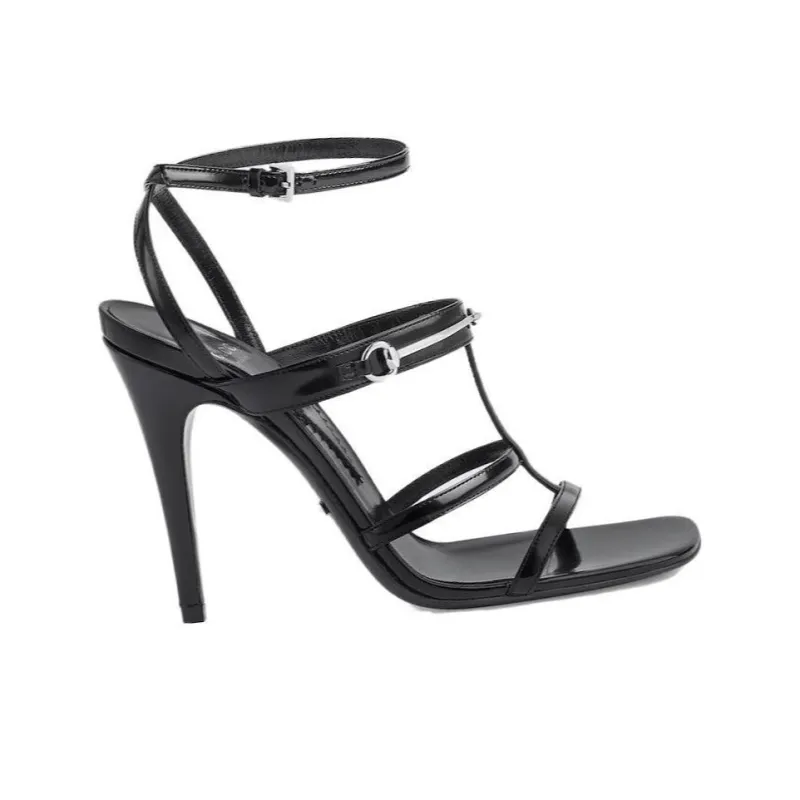 GUCCI Horsebit 105mm Strappy Leather Sandals-1