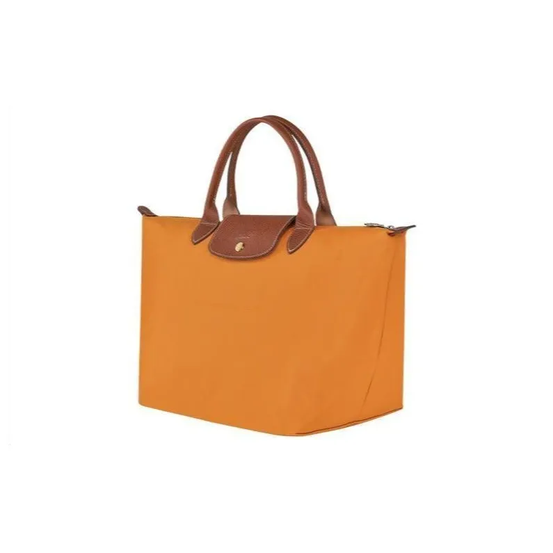 LONGCHAMP Canvas With Leather Dumpling Bag Handbag Medium Size Women's Saffron-2