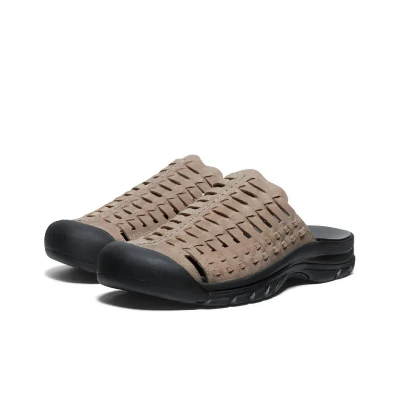 KEEN Abrasion Resistant Slip Resistant Wrap toe Slippers Men's Brown Black-2