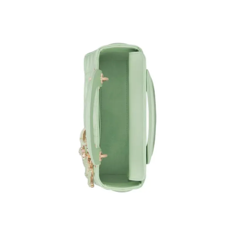DIOR Lady Dior Cannage Lambskin Dior Bag Shoulder Bag Crossbody Bag Handbag Small Size Women's Light Mint-4