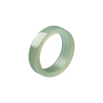 Cuizu Hetian Jade Rings Unisex Pale Greenish White Jade