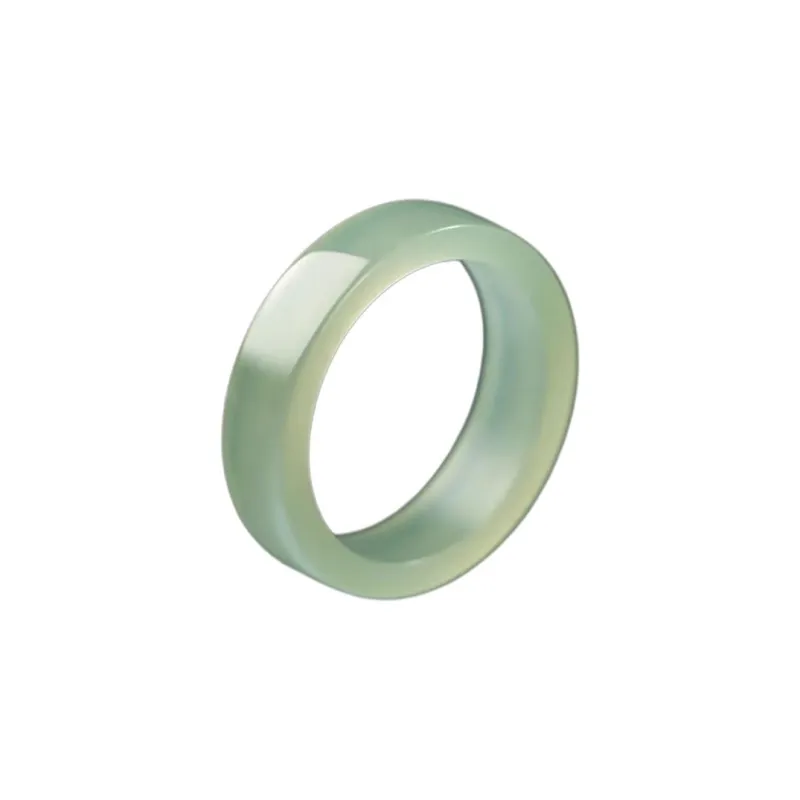 Cuizu Hetian Jade Rings Unisex Pale Greenish White Jade-0