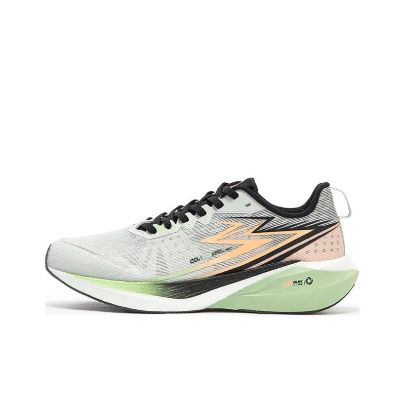 361° Shippuden CQT Series Running Shoes Men Low Top Photon Gray/Fluorescent Cream Peach Red-0