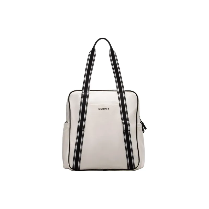 Lululemon Canvas Bag Tennis Bag Handbag Unisex Black White-1