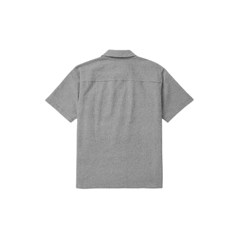 KOLON SPORT Seersucker Check Short Sleeve Shirt Men's Black-1