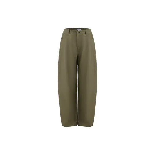 URBAN REVIVO Casual Pants Women's Dark Brown Green