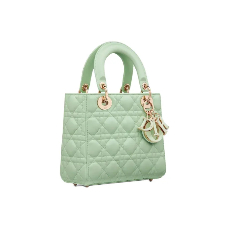 DIOR Lady Dior Cannage Lambskin Dior Bag Shoulder Bag Crossbody Bag Handbag Small Size Women's Light Mint-2